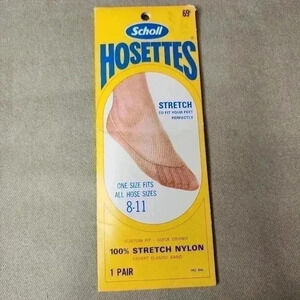 Scholl Hosettes Feet Pantyhose Hosiery Silky Nude Beige Size 8-11 (1) Pair 1971